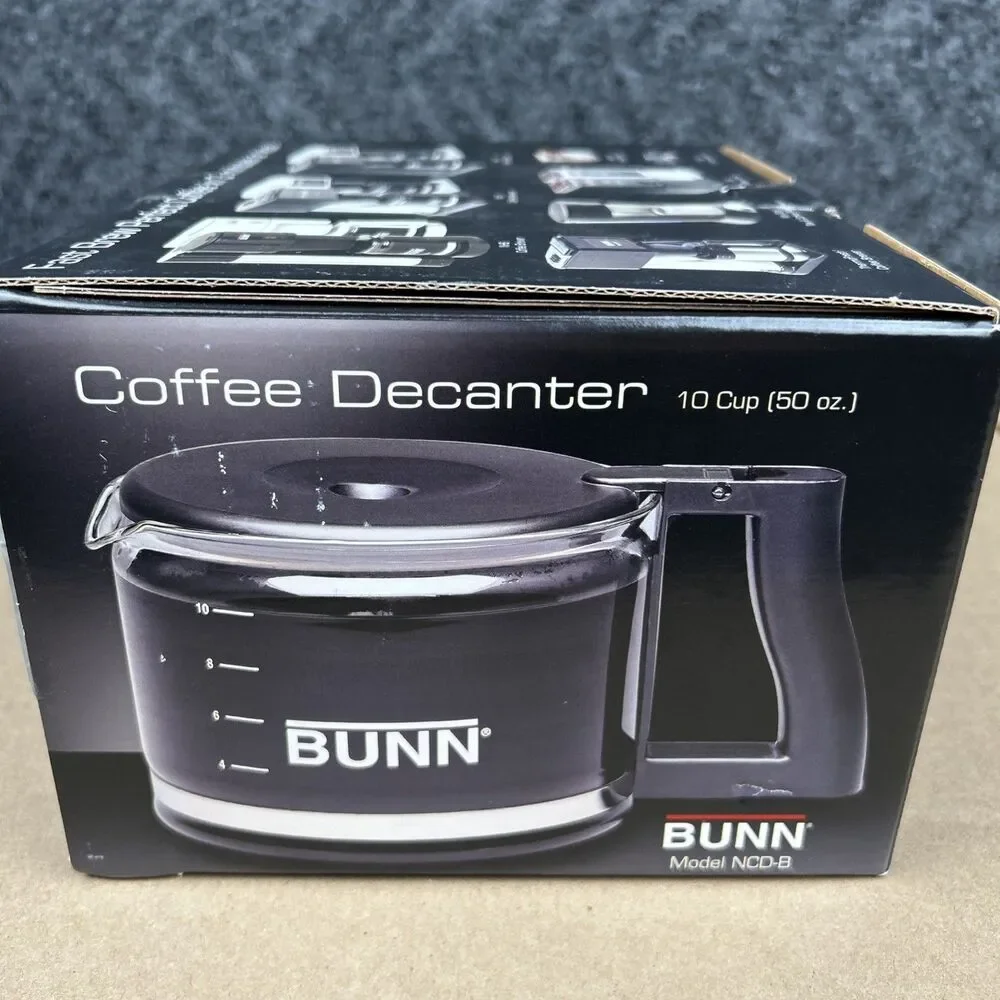 BUNN 10 Cup 50 oz Coffee Decanter Replacement Carafe with Lid Model NCD-B Black
